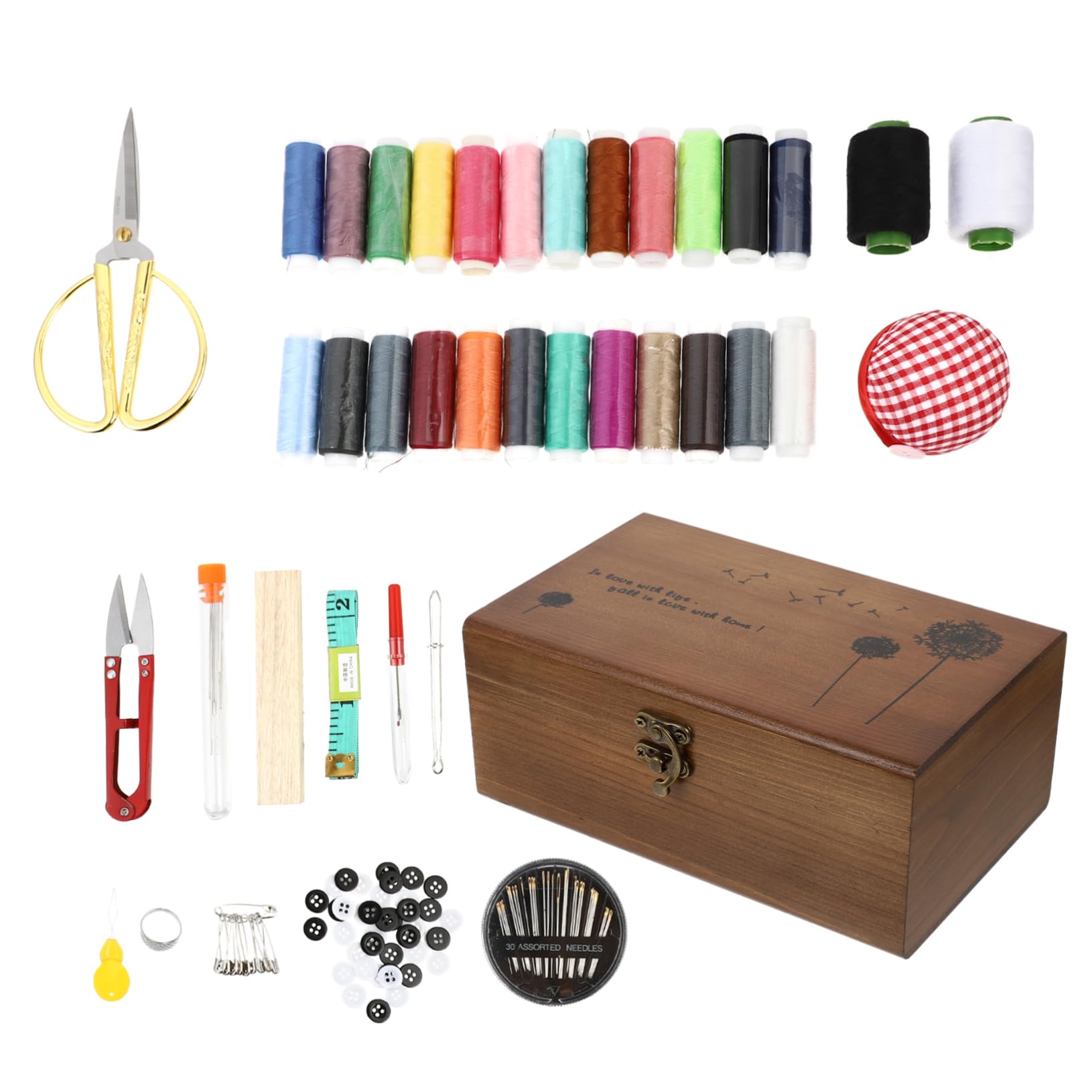Juego de Herramientas de Costura Marrón 1 Set para Reparación | Hogar, Diseño Práctico y Estiloso, Pp y Acero Inoxidable Algodón, Ligero para Coser a Mano