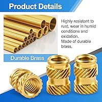 Vista 2 de Juego de 400 piezas de insertos roscados de latón de alta calidad, M2 M2.5 M3 M4 M5 M6, tuercas métricas moleteadas hembra, insertos de juego