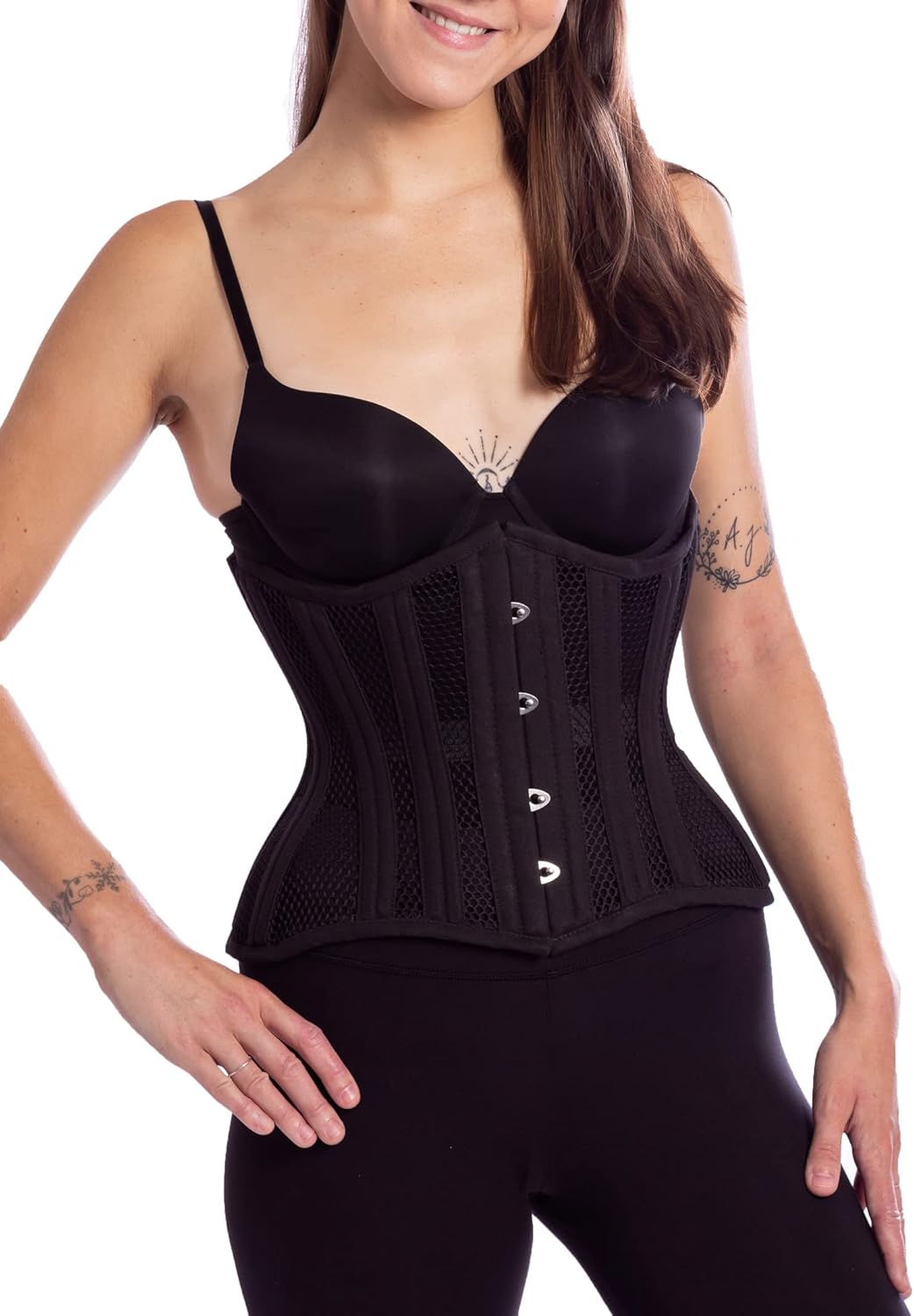 Orchard Corset CS-426 Standard Womens Mesh Underbust Steel Boned Waist Trainer Corset 24 Black