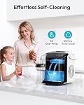 EUHOMY Machine à glace de comptoir avec poignée, 26lbs Par jour, 9 Cubes de glace prêts en 6 Mins, Machine à glaçons portable auto-nettoyage avec panier et scoop, pour la maison/cuisine/camping/RV (blanc)