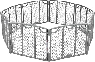 Evenflo Versatile 8-Panel Playpen | Indoor/Outdoor Adjustable Play Space for Babies 6-24 Months, Cool Gray