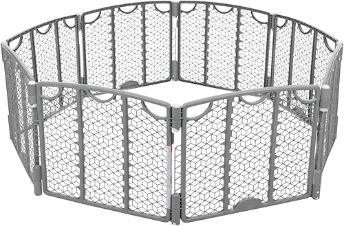 Evenflo Versatile Play Space Adjustable Play Area, 8-Panel (Cool Gray)