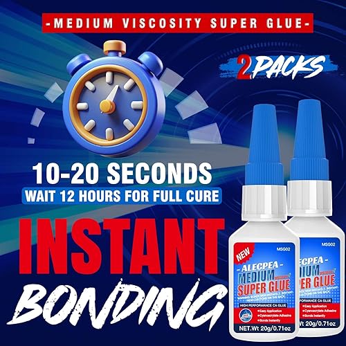 Vista 132 de ALECPEA Paquete de 2 adhesivos de vidrio de 1.06 oz – Adhesivo de secado rápido y resistente a la intemperie para reparación de vidrio, joyas, arte
