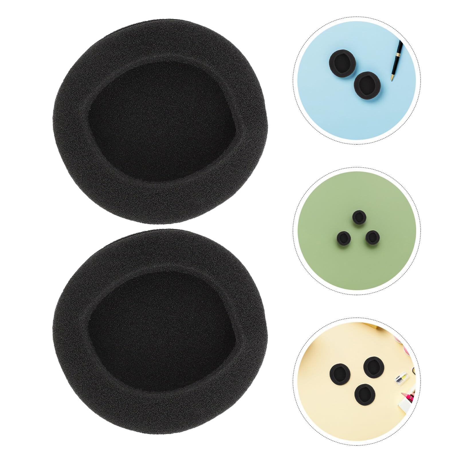 24 Pièces Pads à Éponge du Casque Coussinets Casque Couvoirs D'éponge Coussin Remplacement des Coussinets d'oreille Black