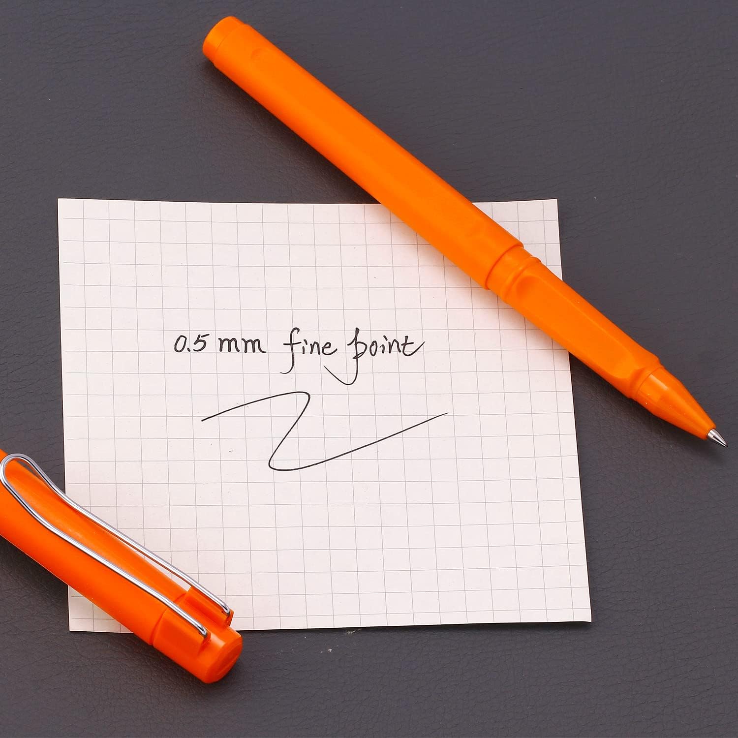 Orange Gel Pens, 0.5 Metal Tip,Fine Line,Black Ink,Box of 12 image 5