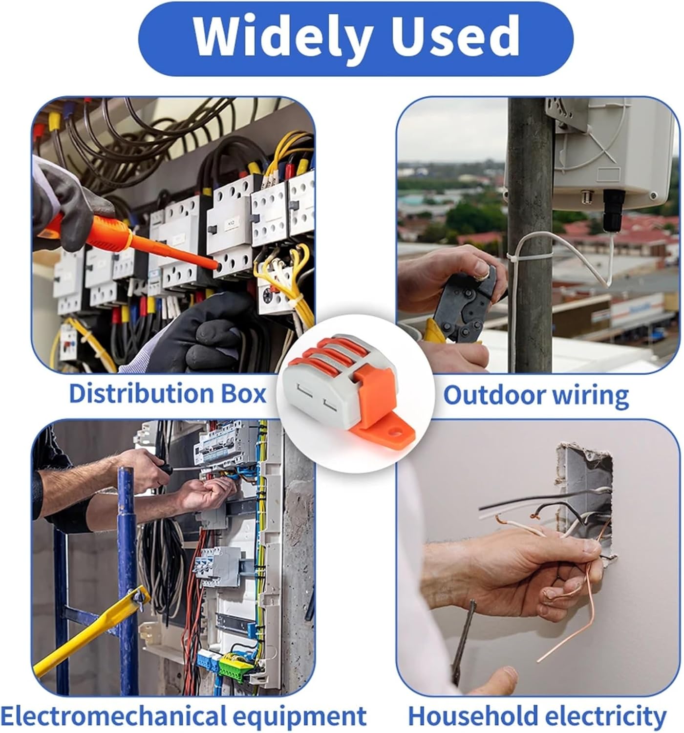 43/100PCS-Box Quick Wire Connectors 2/3/4/5/8 Ports Cable Home Assortment Terminal Block Push in Lever Splice Connectors(43PCS)