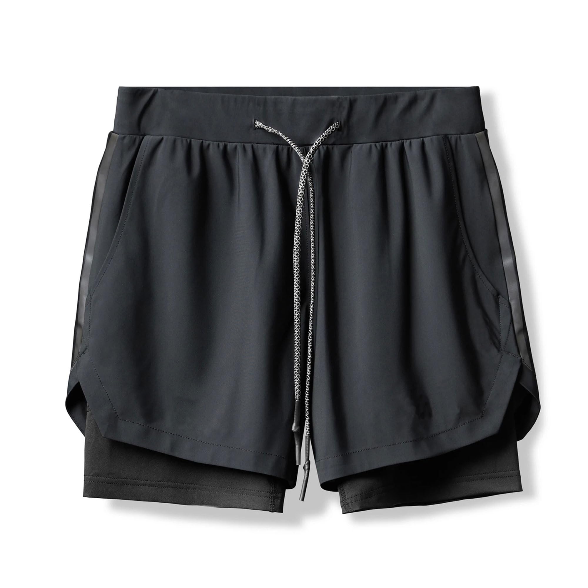 Letuwj Sports Basketball Shorts Mens Fitness Quick Dry Breathable Double Layer Casual