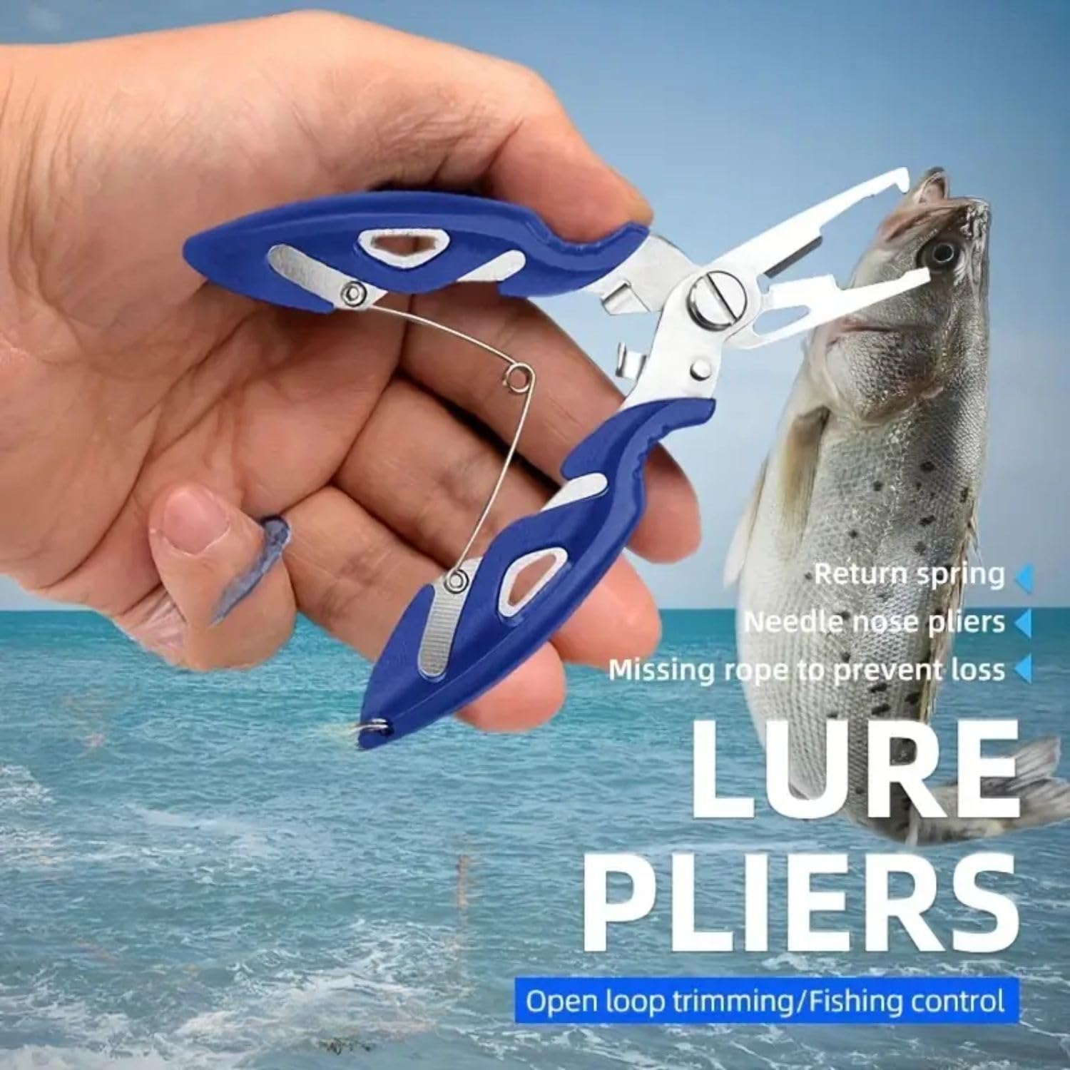 VAYINATO® Fishing Pliers, Multifunctional Tool for Hook Removal, Line Cutting, Split Ring | Lightweight & Ergonomic Grip | Rust Resistant | Easy to Use for Fishmen By Petzlifeworld 1