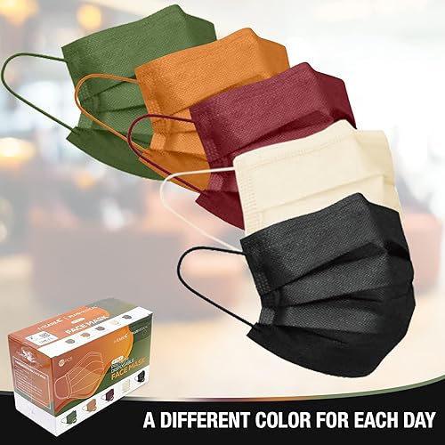 Miniatura 7 de FriCARE Mascarillas desechables para adultos, 4 capas ASTM nivel 3, protección contra alergias, envueltas individualmente, paquete de 50, surtido