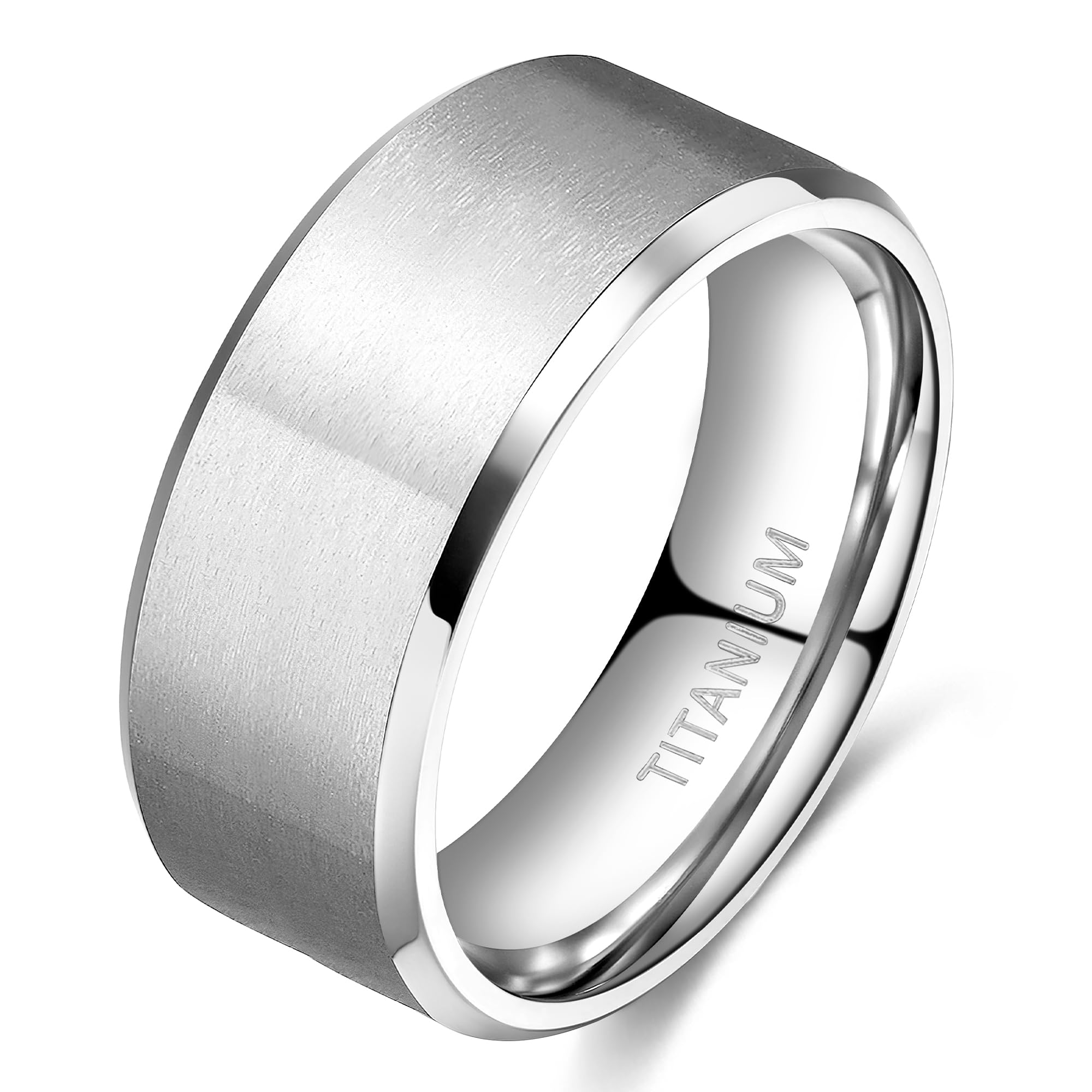 TIGRADE Titanium Rings 4MM 6MM 8MM 10MM Wedding Band in Comfort Fit Matte for Men Women Size 3-15