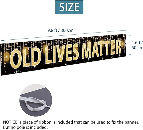 Miniatura 2 de Joyiou Cartel de fondo de cumpleaños Old Lives Matter, divertido regalo de jubilación o cumpleaños 40, 50, 60, 70, 80, decoraciones de fiesta