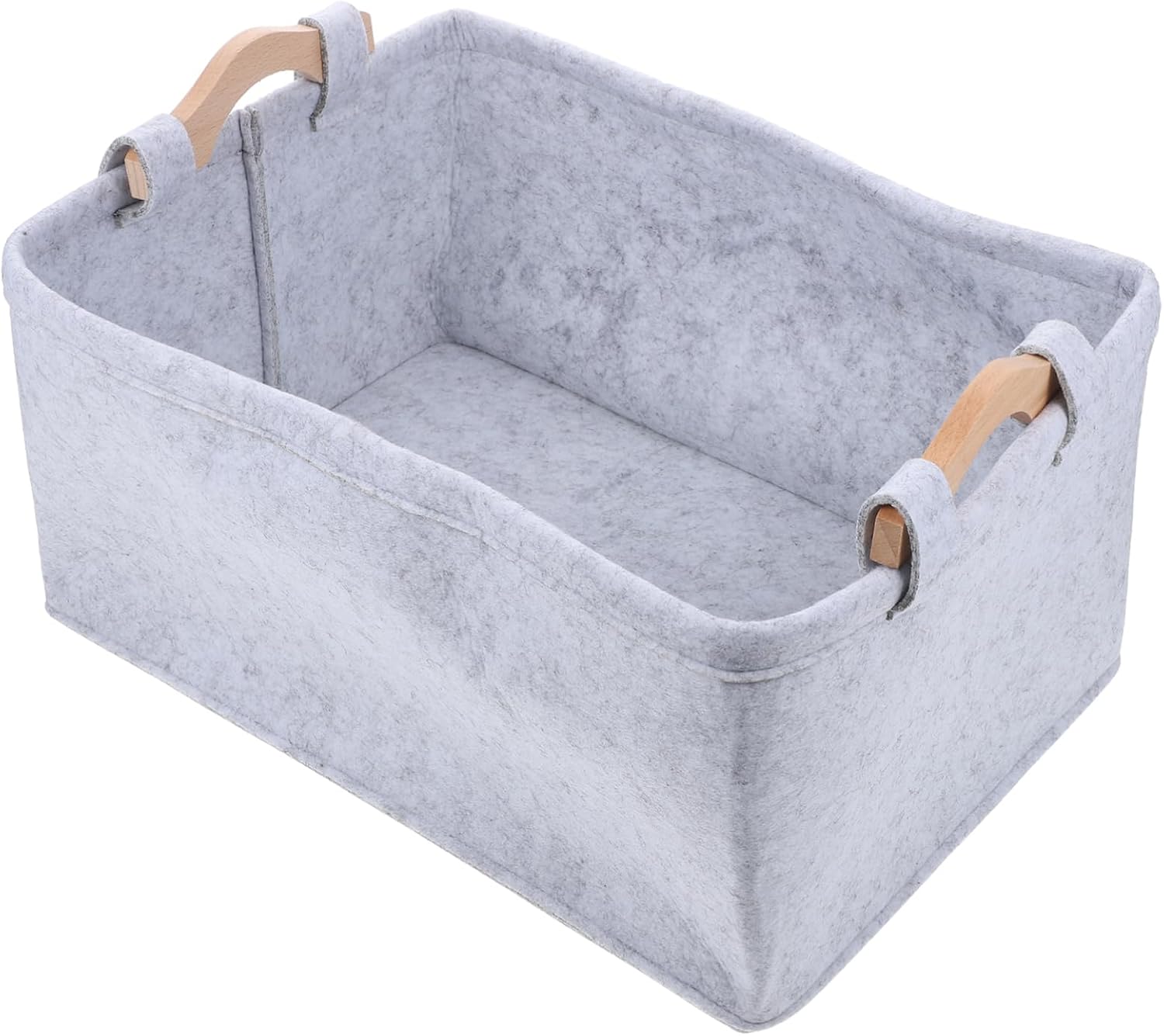 Document Organizer Felt Storage Basket Desktop Organizer Basket for Books Dvds Magazines Grey