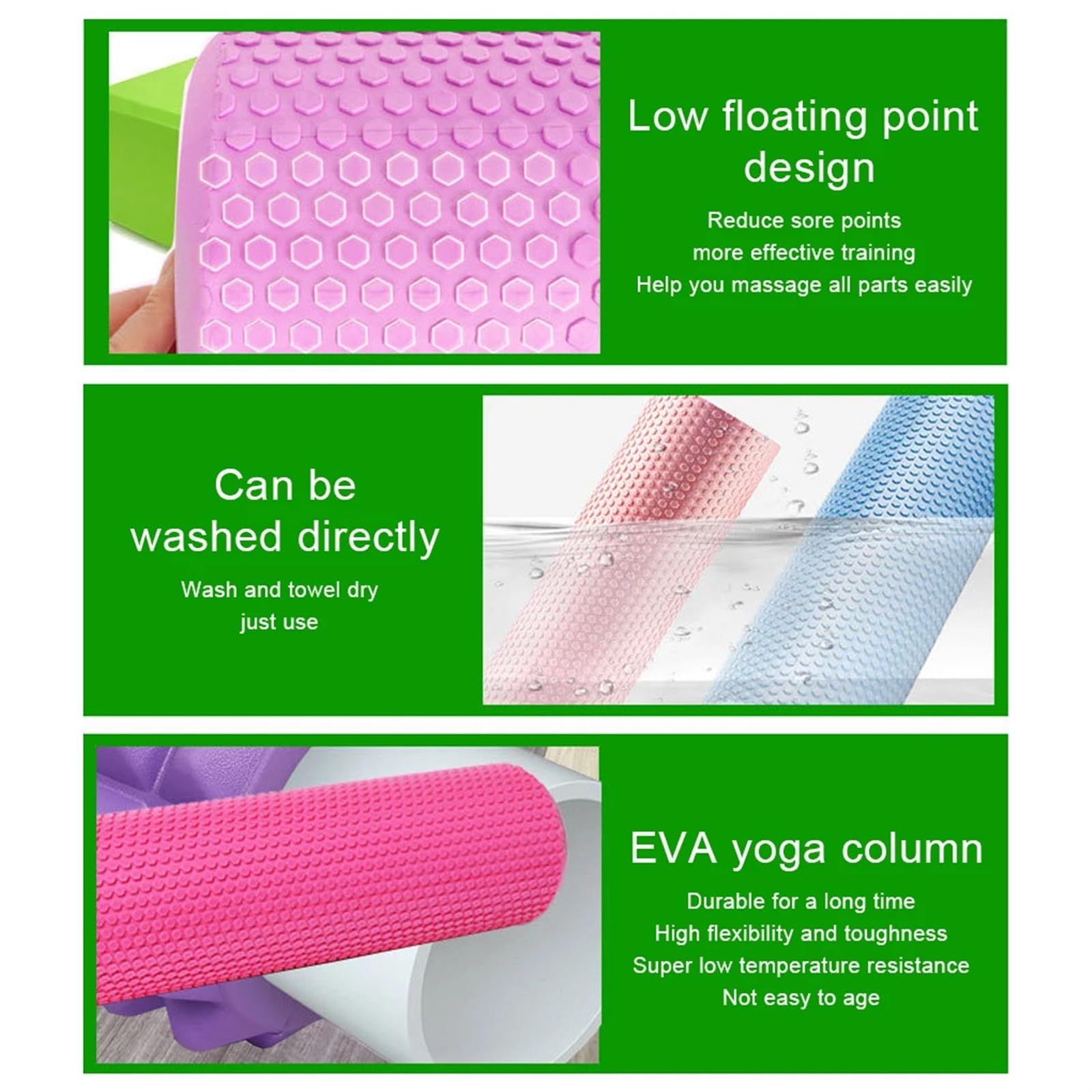 Rullo in Schiuma Colonna for Yoga Palestra Massaggio Fitness Asta ad Alta densità Foam Roller(Purple 30 15cm)