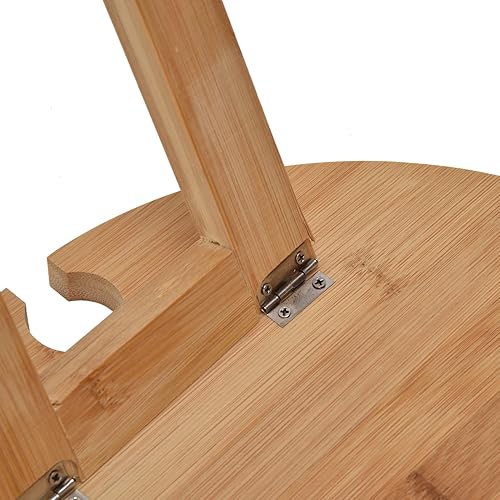 Miniatura 9 de Mesa de picnic plegable portátil, mesa de madera plegable al aire libre con soporte para copa de vino para senderismo, camping, cena