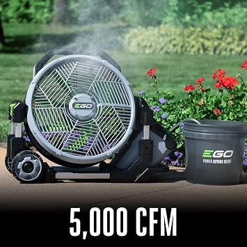 EGO POWER+ Portable Misting Fan, Outdoor Electric 18 5 Speed Fan, Battery and Charger Not Included - FN1800