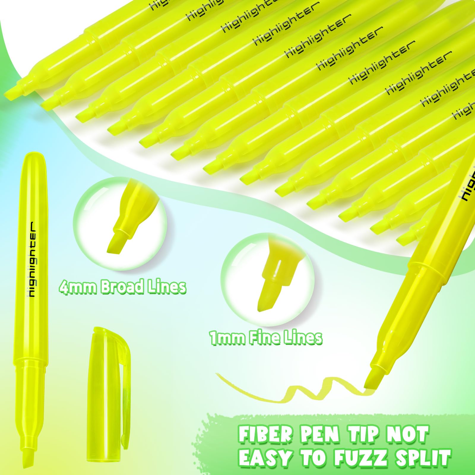 Textmarker, 240 Stück, verschiedene Farben, Textmarker, Keilspitze, Textmarker, Stifte für Schule, Klassenzimmer, Büro (240)