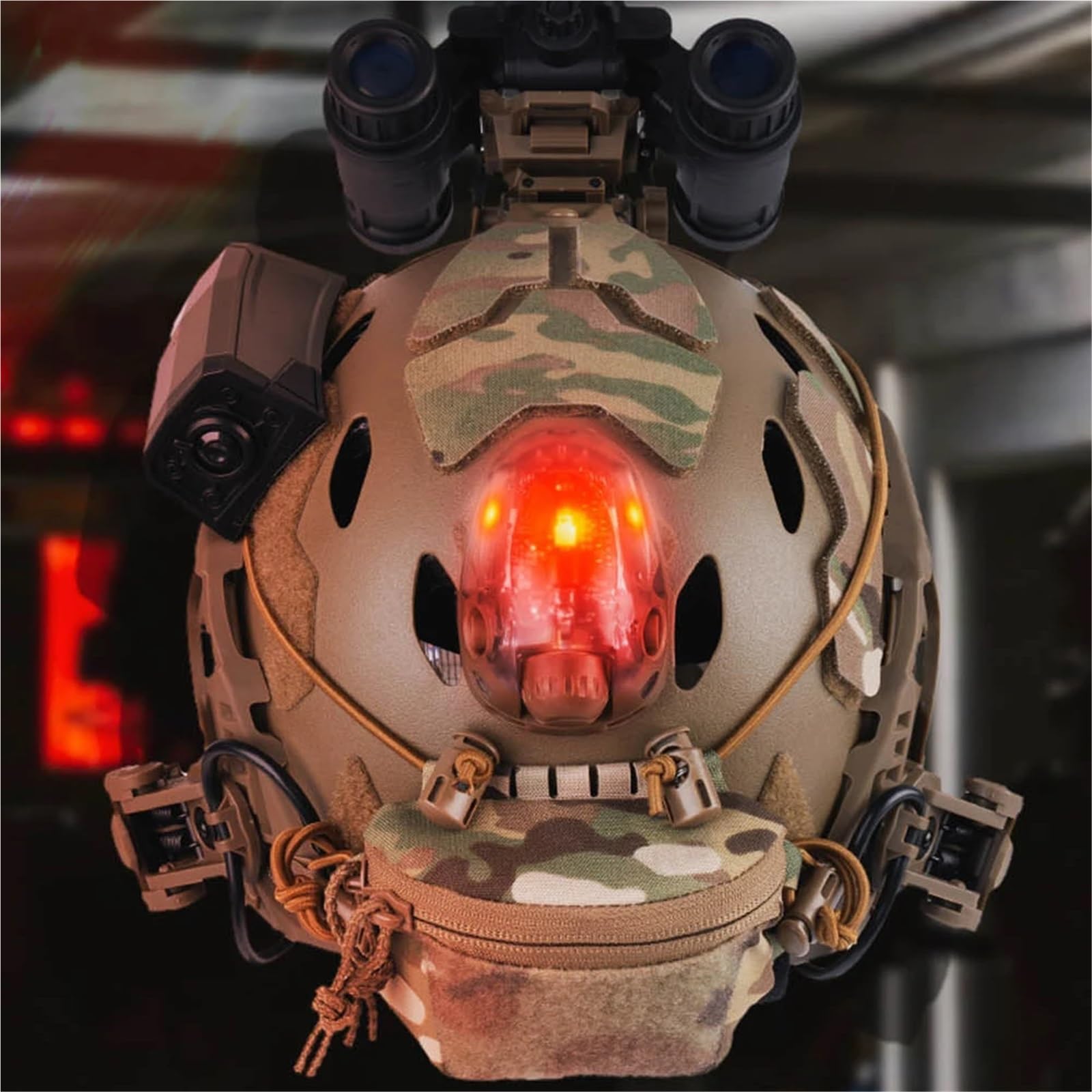 Lumière De Casque Tactique, Signal Lumineux De Sécurité De Survie, Lampe De Pêche en Plein Air, Lumières LED Clignotantes De Cyclisme Rouge/Vert/Bleu/Blanc/IR