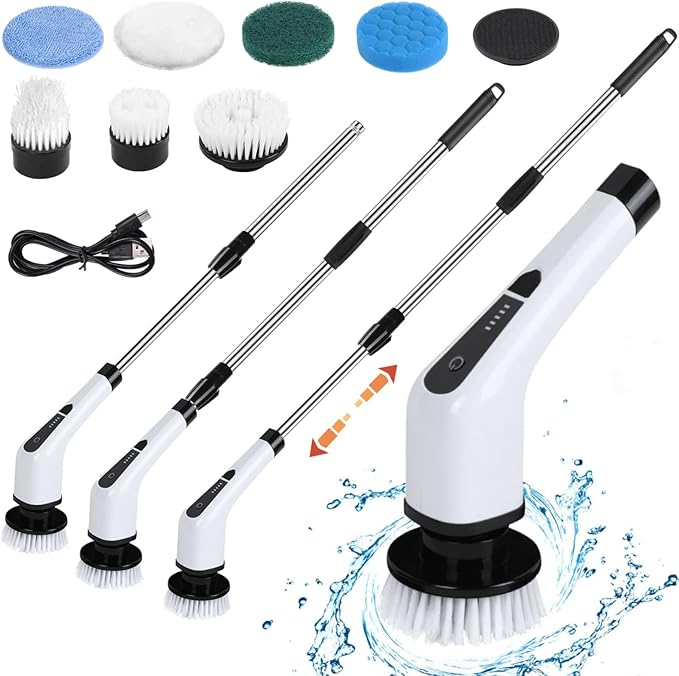 OSDUE Electric Spin Scrubber, Cordless Shower Cleaner with 7