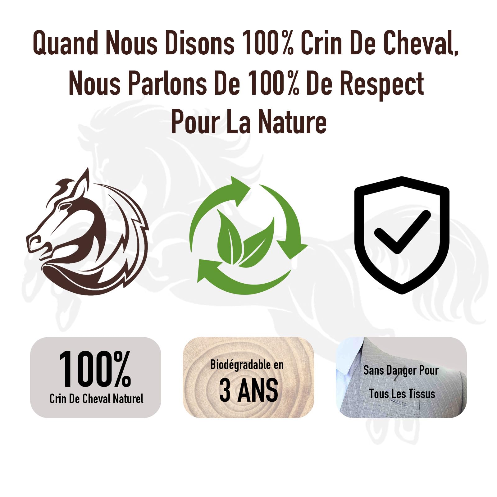 Brosse 100% Poils de Cheval Brosse à Chaussures/Cuir Professionnelle Haut de Gamme avec Manche en Bois Courbé pour Une Meilleure Prise.Parfaite pour Chaussures,ManteauxSacs à Main et Cirage Cuir