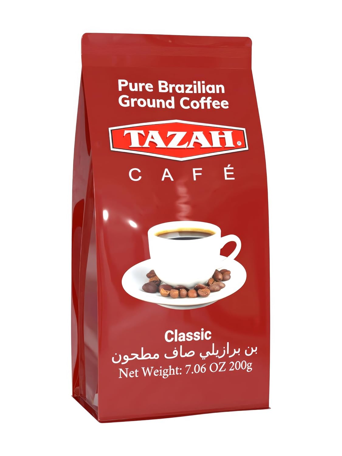 Tazah Coffee with Cardamom 16 oz (454g) Pure Brazilian Ground Coffee, Vacuum Packed - Ideal for Armenian Turkish & Arabic Style Coffee