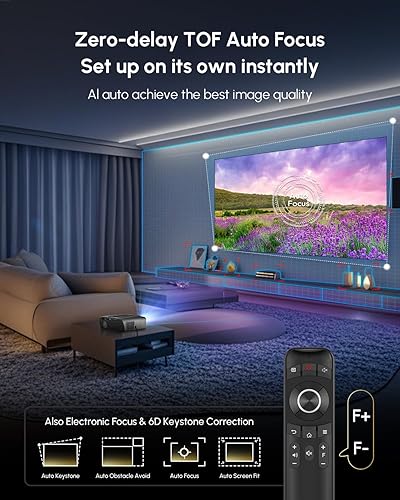 Miniatura 6 de Proyector de luz diurna 4K Ultra HD 1800 High ANSI Smart Home Theater con WiFi 6, Bluetooth, NFC, aplicaciones de transmisión, proyector diurno