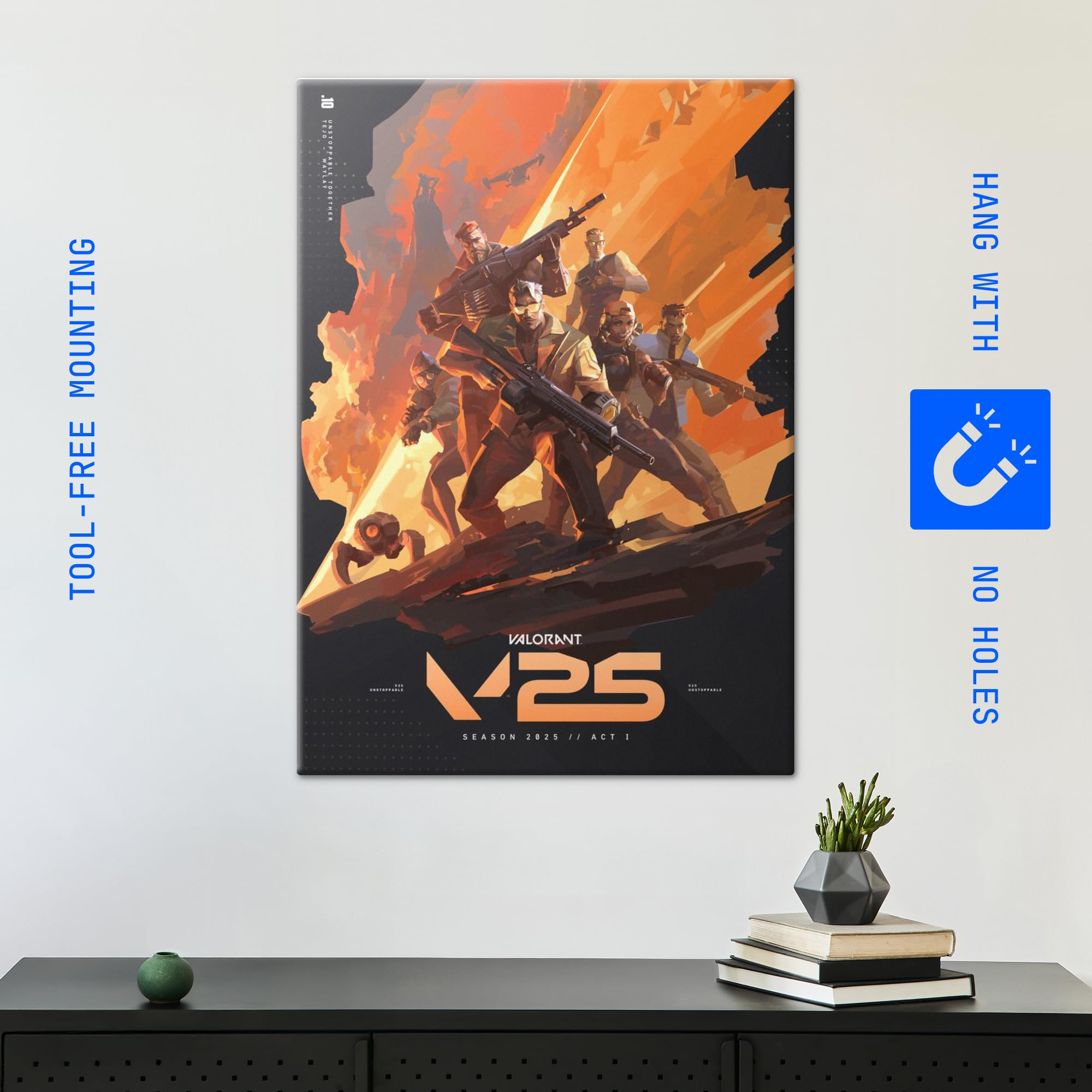 Displate Metall poster VALORANT Episode 10 Größe L | Bilder Wanddeko Wohnzimmer & Schlafzimmer Wandbilder, Geschenk. Wandkunst mit Magnet-Befestigung, ohne Bohren.