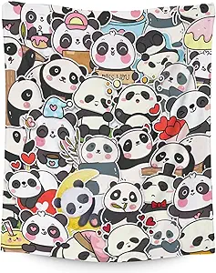 Panda Blanket Gifts - 50"x60" Cute Throw Blanket for Kids, Adults - Black Soft Fuzzy Blankets for Bed, Couch & Living Room
