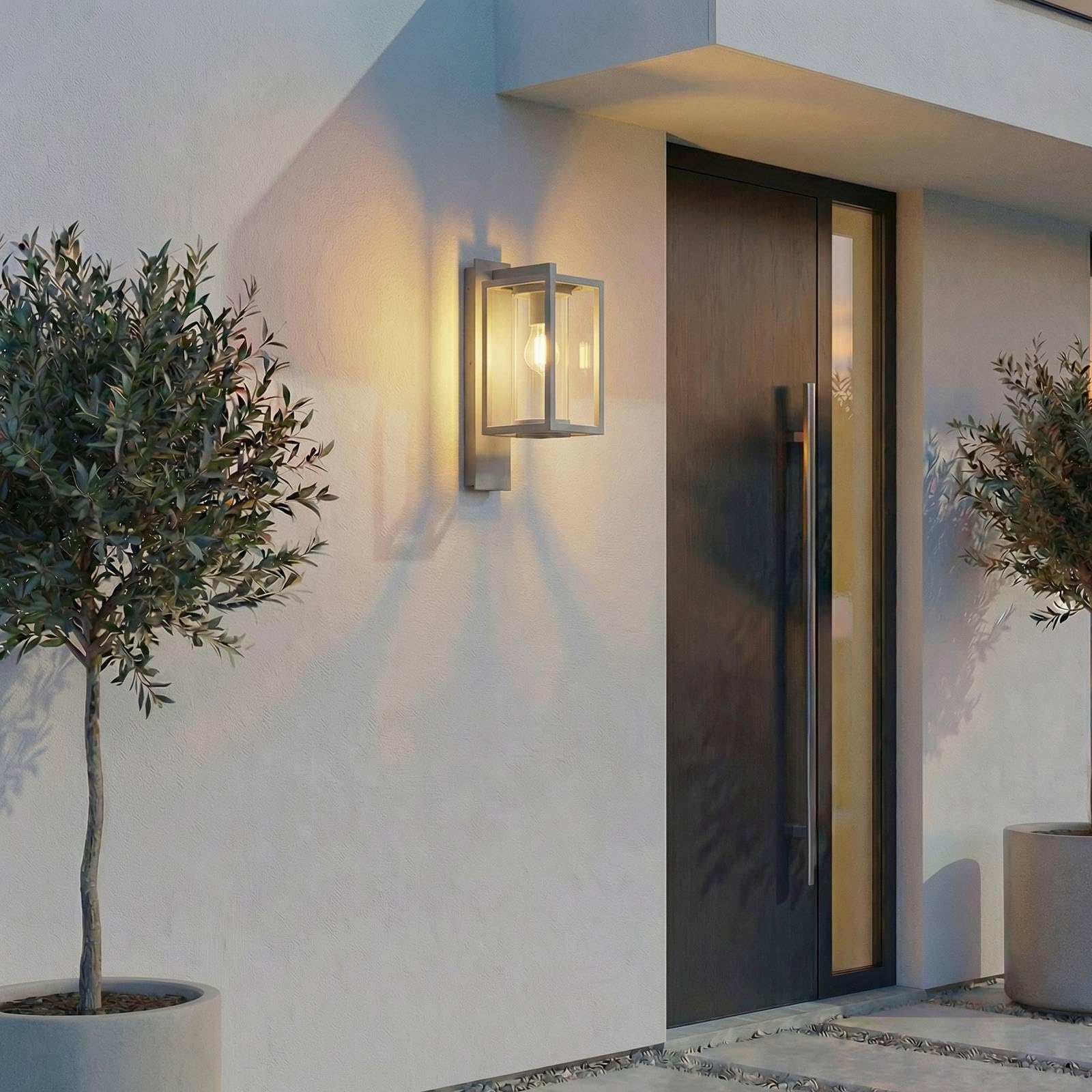 Lucande Applique da esterni dimmerabile (Moderno) colore Grigio, in Alluminio applique lampada LED outdoor per facciata/parete terrazzo e balcone