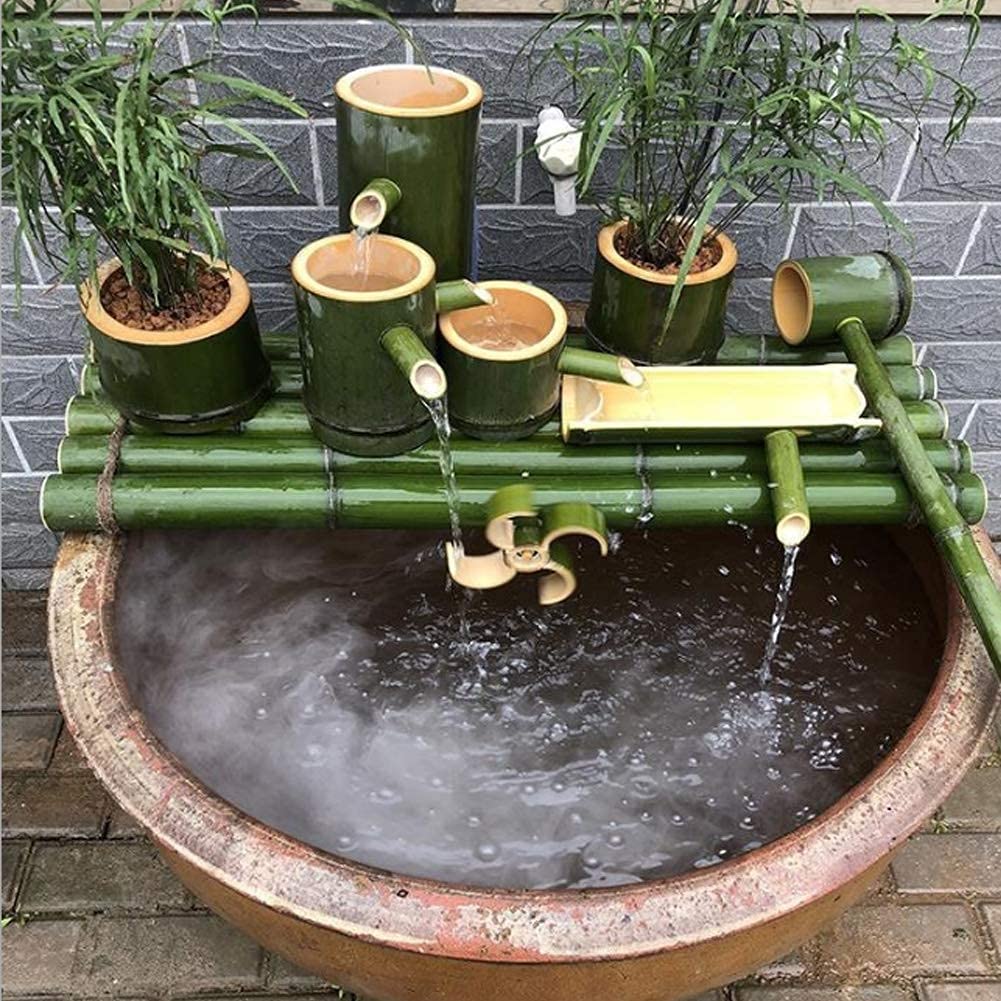 Decorazione da giardino giapponese, statua giapponese in bambù per giochi