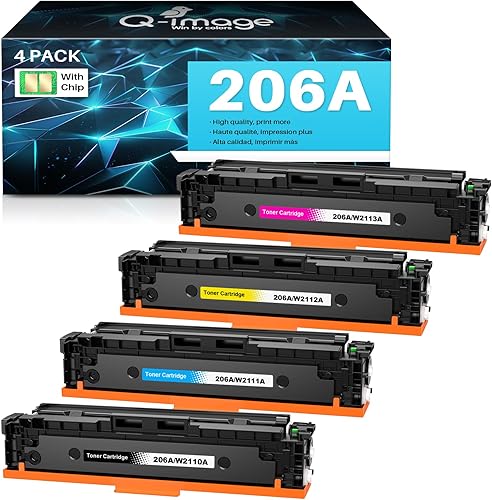 Miniatura 1 de Cartuchos de tóner compatibles con 206A 206X M283fdw (con chip) para HP 206A 206X para HP Color Laserjet Pro MFP M283fdw M283cdw M283 Pro M255dw