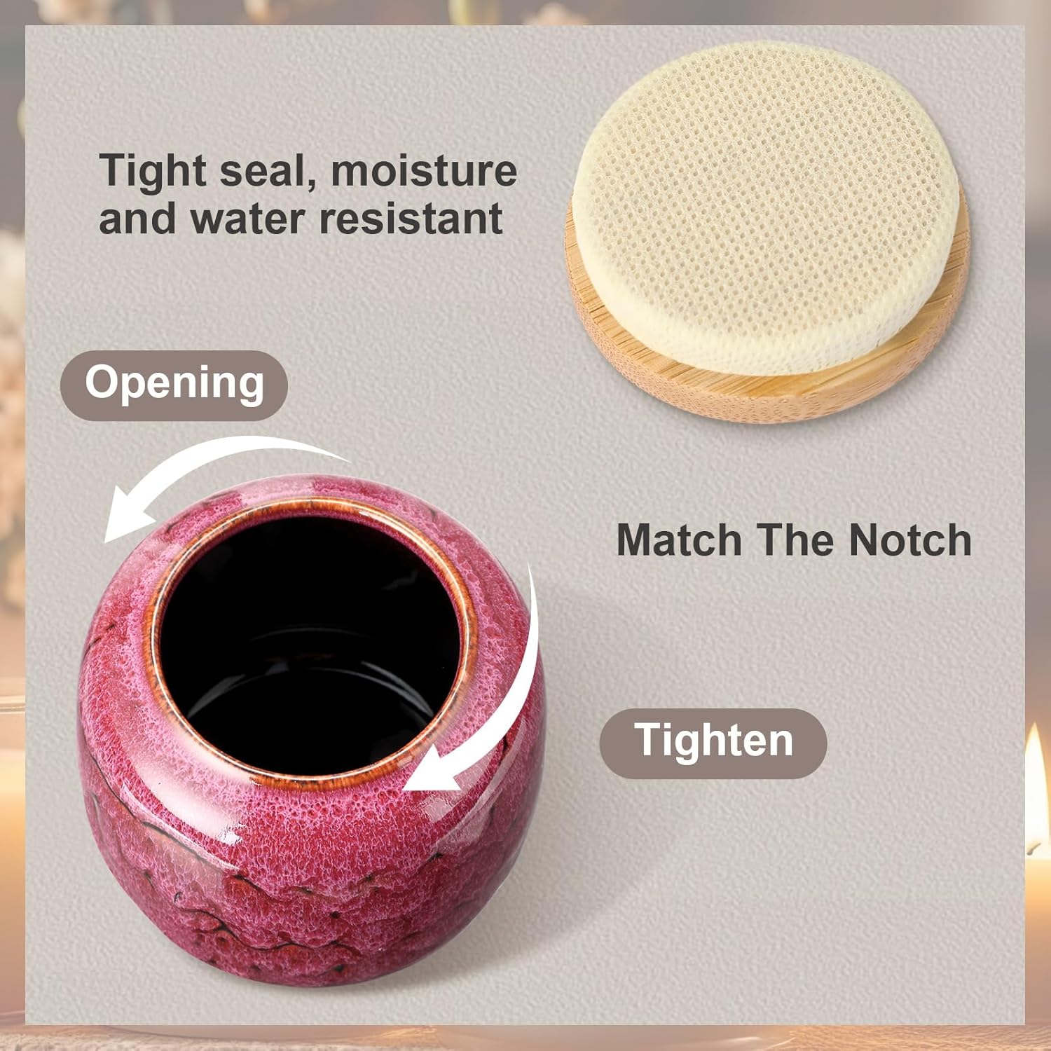 Sieral Set of 4 Ceramic Small Urns for Human Ashes Sharing Keepsakes Cremation Mini Urns Human and Pet Ashes Funeral Container with Box and Lining for Memorial Your Loved One Lost, 4 Colors(Elegant) - Image 3