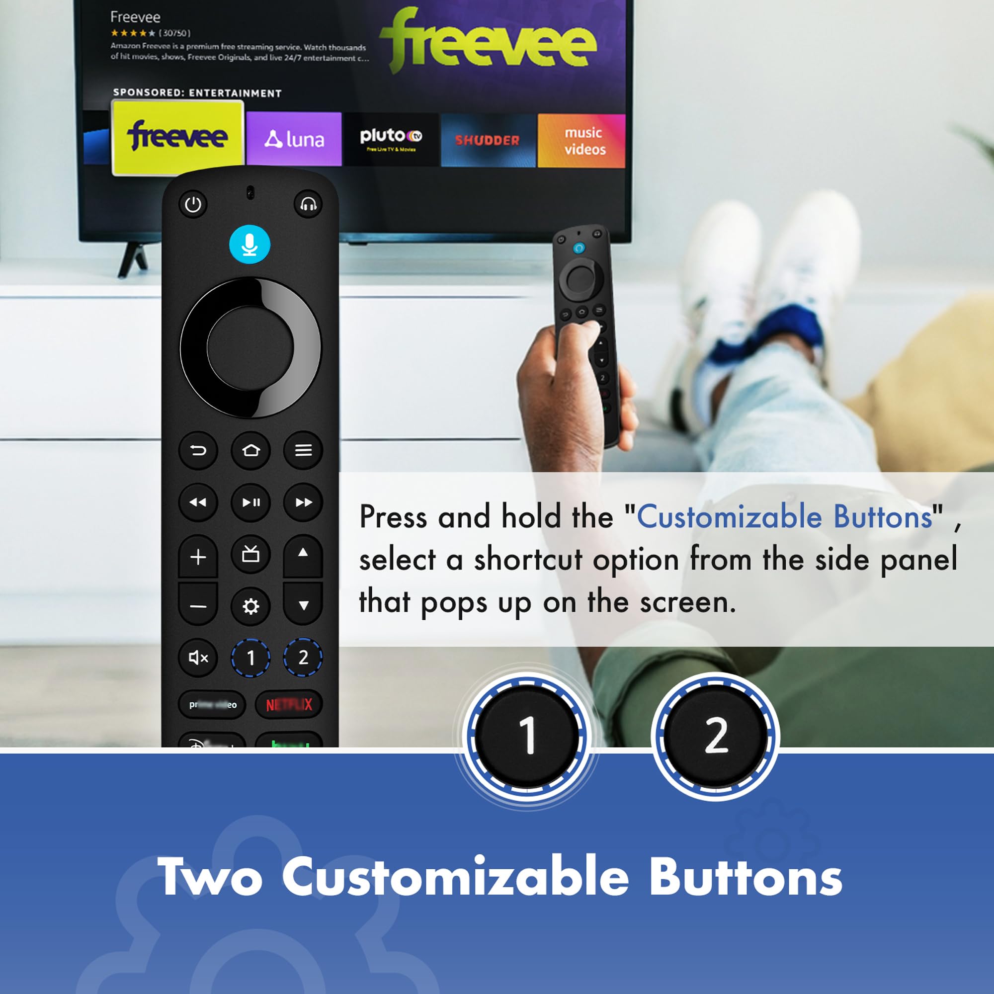 Telecomando Vocale Pro con Cercatore Adatto alla Fire-TV-Stick/4K/4K Max/Lite/TV Cube e TV Serie 4, per Insignia/Toshiba Smart TV