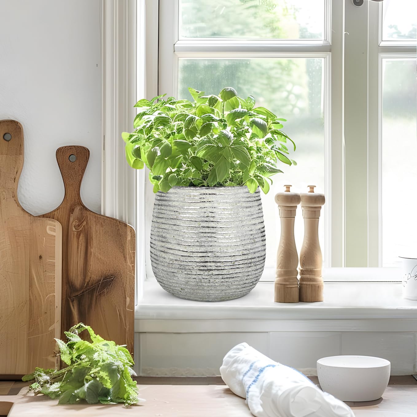 Blumentöpfe mit Abflussloch Vergoldeter Keramik-Pflanztopf Rustikal 13cm