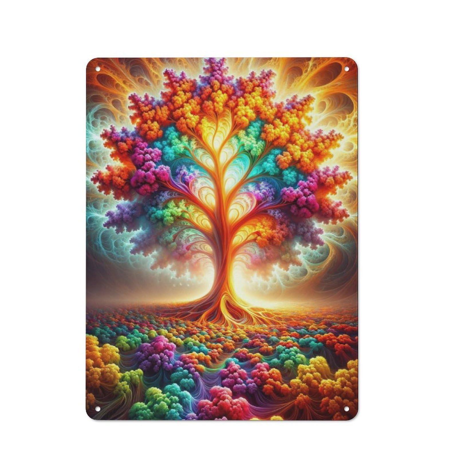 Junmoney Chromatic Symphony Vintage Tin Sign 40X30cm With For Home Office Or Studio, For Home Office Decor Fans Refreshing A Room In Autumn
