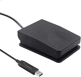 iKKEGOL Upgraded USB Foot Pedal Switch for PC Gaming & Streaming - Programmable Hands-Free HID Keyboard Mouse with 2M Cable