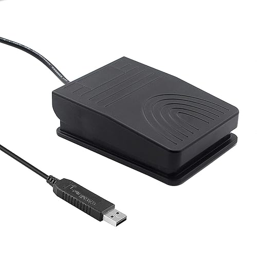 Actualizado iKKEGOL Interruptor de pedal de pie USB Videojuego PC manos libres Pedal Programa de control de una tecla Teclado de ratón HID con cable