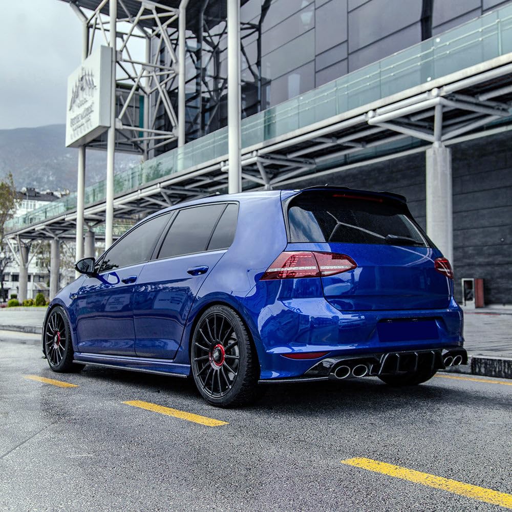 Oneway Jupe de pare-chocs arrière (Diffuseur) compatible avec Volkswagen Golf VII HB R 2013-2016 - Noir brillant