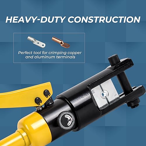 Miniatura 6 de Doppy Herramienta de prensado hidráulico manual 12 toneladas 8 AWG-40 AWG Alambre hidráulico Herramienta de prensado conjunto de terminales de