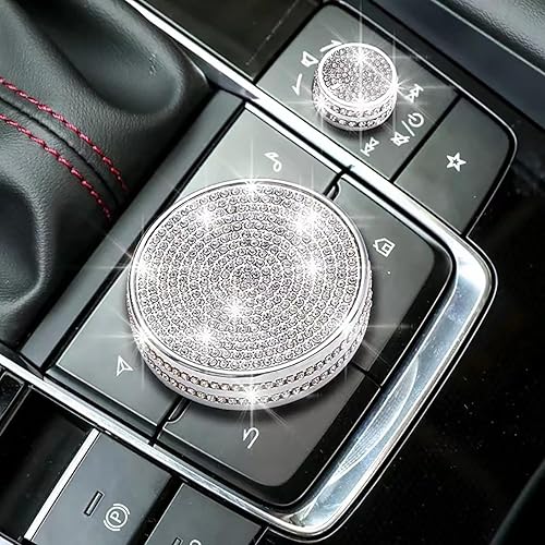Bling Media - Pomo de volumen para control de volumen, accesorio brillante para Mazda 3 (2019-2021), Mazda CX-30 (2020-2021) (medios grandes)