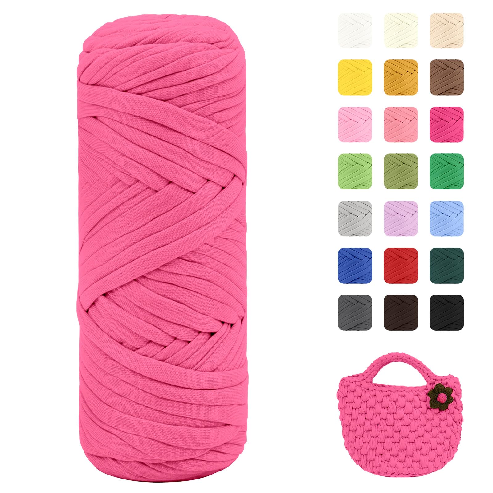 Maxee 400g T-Shirt Garn – 2 er Pack (je 200g/75m), Weiches Beilaufgarn zum Häkeln & Stricken – Farbintensiv & pflegeleicht, Ideal für Häkeltaschen/Körbe/Teppiche DIY Projekte, Handarbeiten und Deko