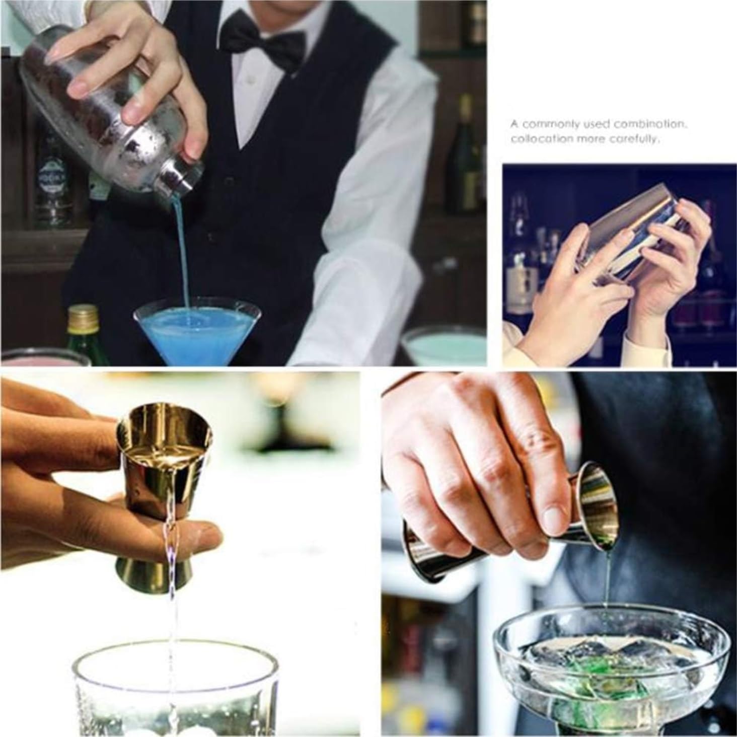 Juego de Cocktail Shaker Soporte De Cóctel De Acero Inoxidable De 19 Piezas con Estante De Almacenamiento Giratorio, Herramienta De Barman para El Hogar Coctelera Profesional Herramientas