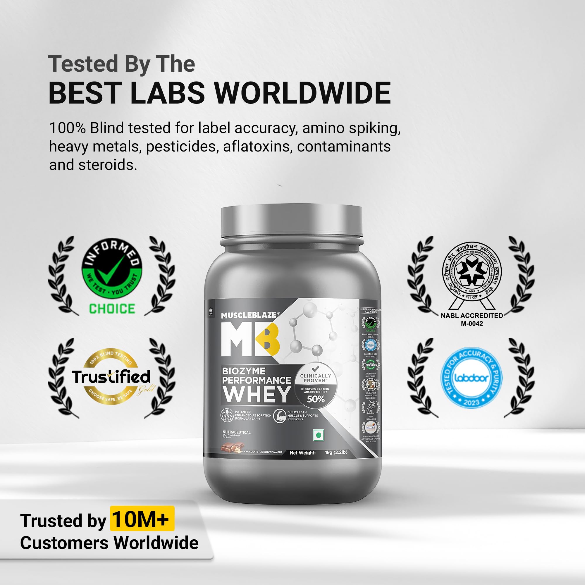 MuscleBlaze Biozyme Performance Whey Protein Powder, 1kg (2.2lbs) — Amazon image 5