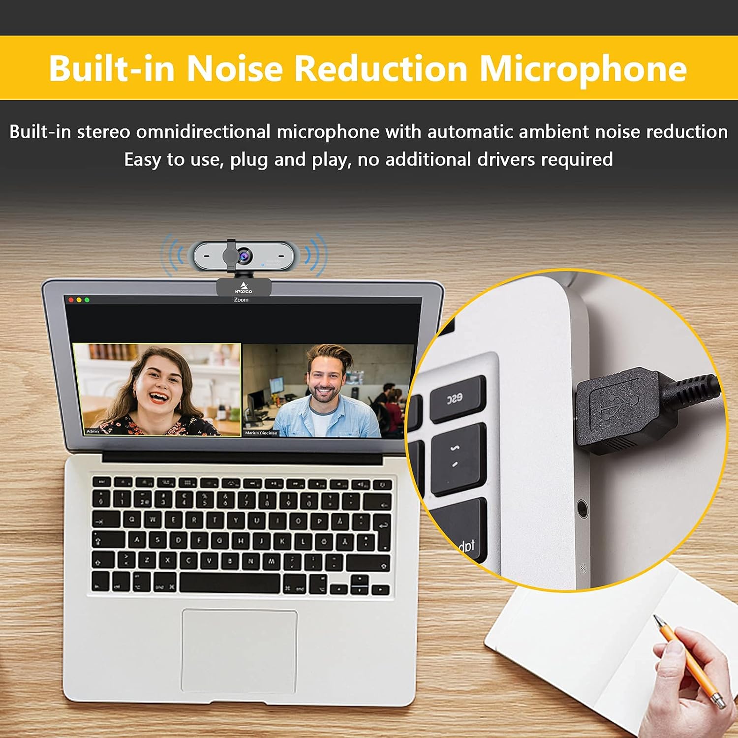 NexiGo N660P 1080P 60FPS Webcam with Software Control, Dual Microphone & Cover, Autofocus, HD USB Computer Web Camera, for OBS/Gaming/Zoom/Skype/FaceTime/Teams/Twitch : Electronics