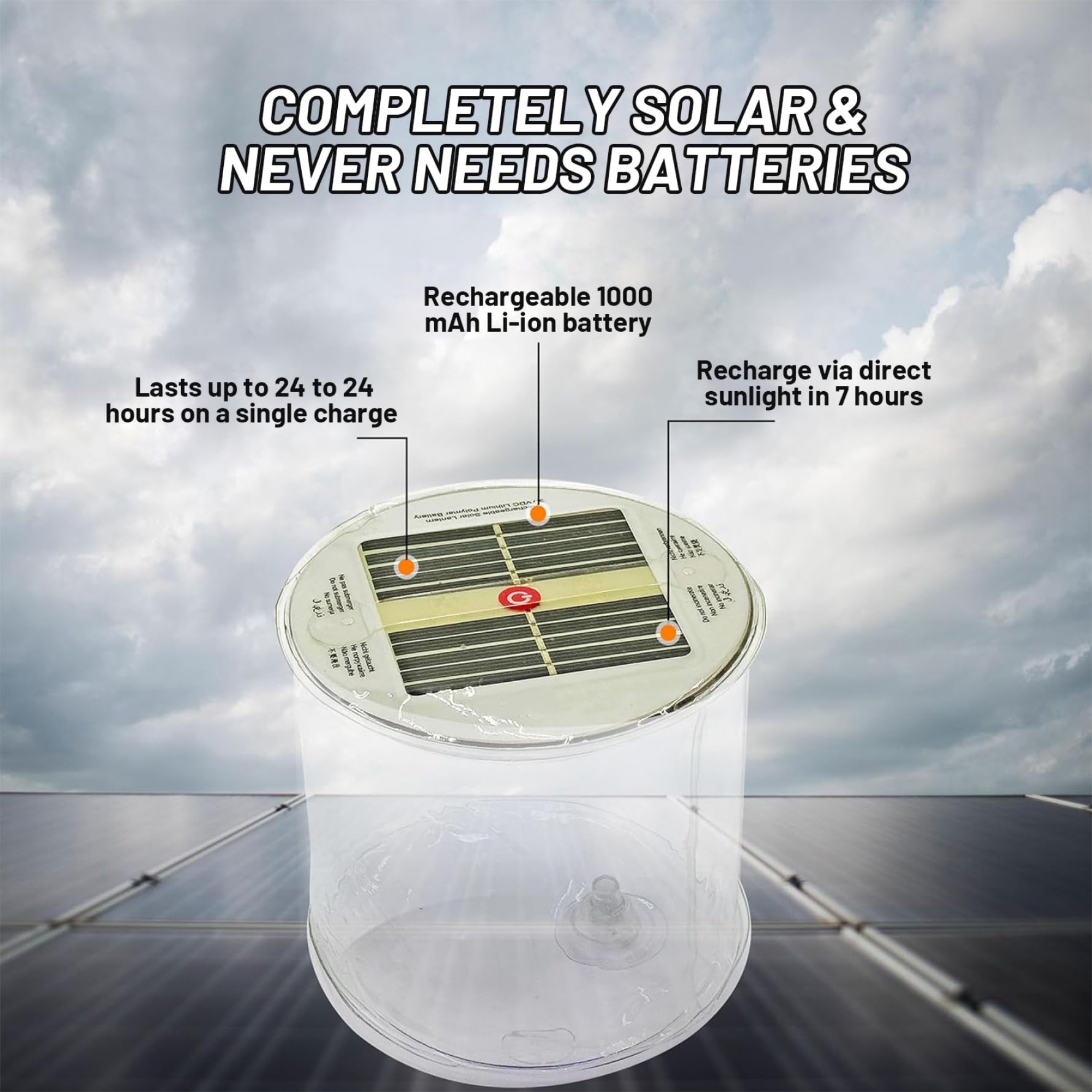 Linterna solar inflable, luz de camping portátil con 3 modos de brillo, luz solar plegable impermeable para senderismo al aire libre emergencia