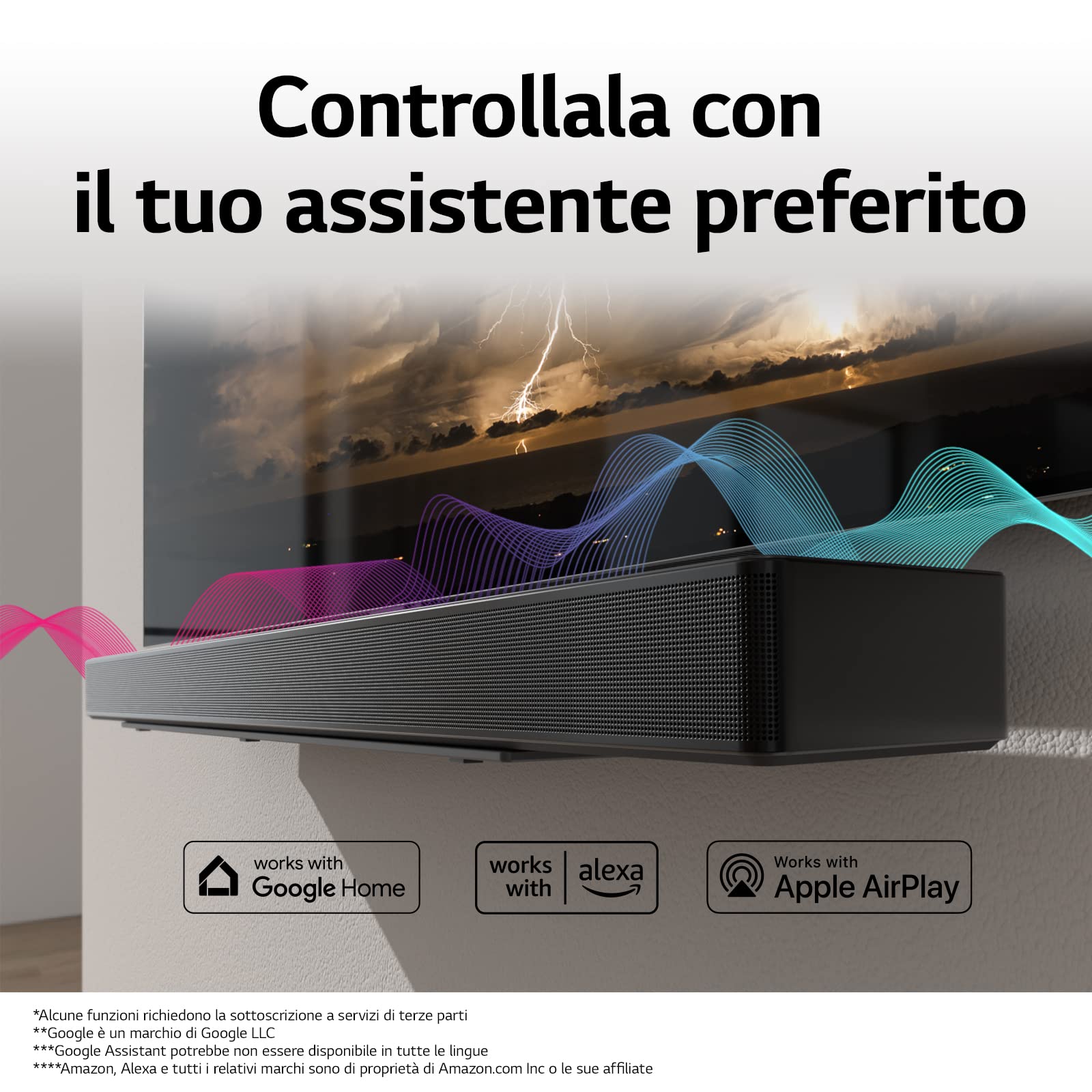 LG SC9S Soundbar TV 400W, 3.1.3 Canali con Subwoofer Wireless, 3 canali up-firing, Staffe per TV OLED C2 e C3 incluse, Soundbar Dolby Atmos, DTS:X, IMAX Enhanced, VRR, ALLM, Wi-Fi, HDMI In/Out