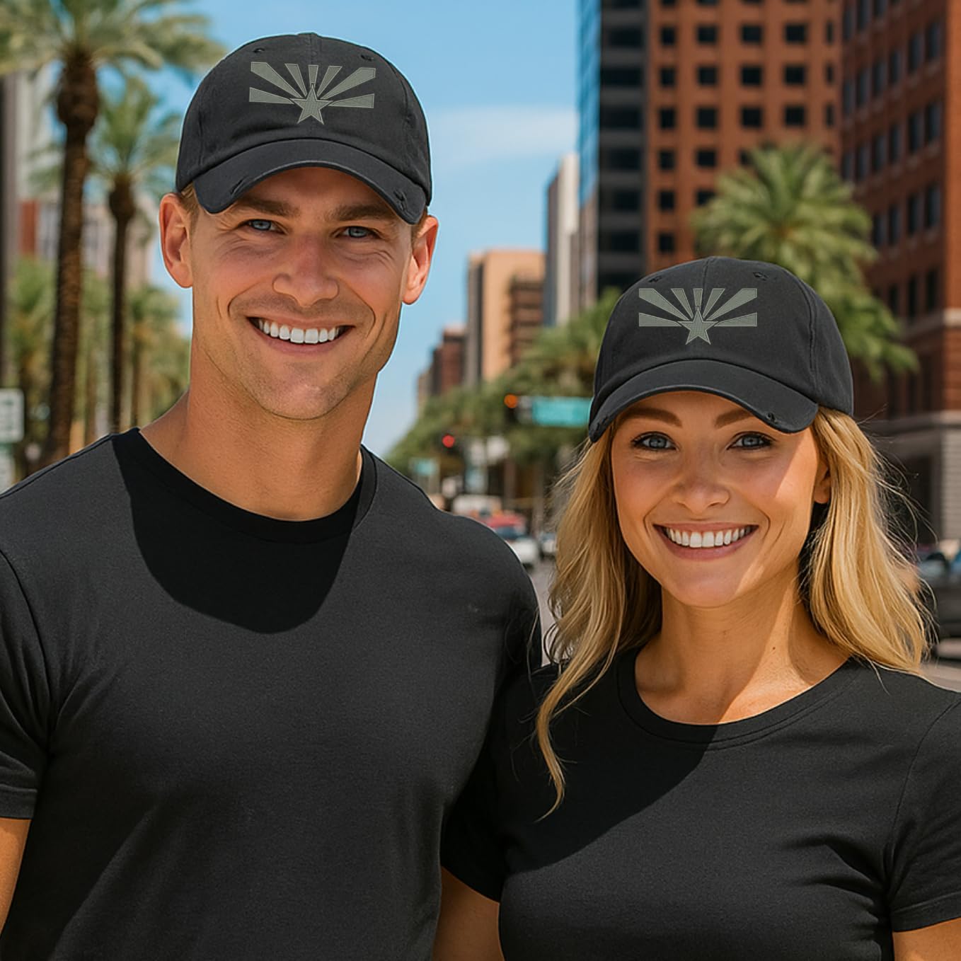 Arizona Star Hat Sunburst Flag Dad Hat Embroidered Cap - Image 2