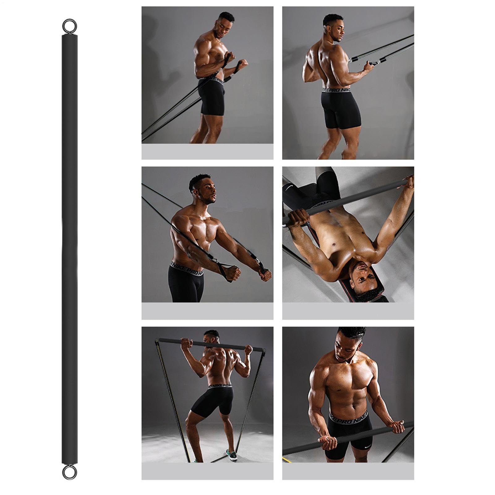 Pilates Equipment Set: Multifunktionale Pilatesstange mit Widerstandsbändern | Heim-Fitnessgerät für Frauen | Ganzkörper-Krafttraining, Yoga