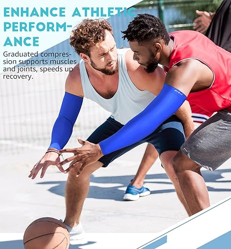 Miniatura 5 de HiRui - Mangas de compresión para brazos para hombres, mujeres y jóvenes, protección UV 20-30mmHG, soporte para tatuajes, transpirables, absorbentes