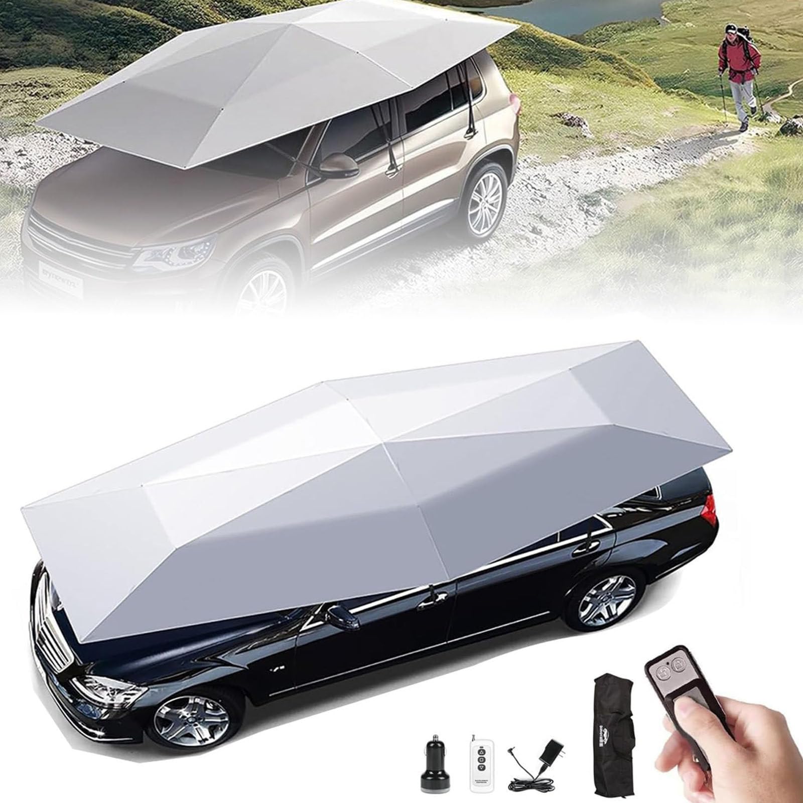 Abri d'auto portable et tente parapluie de voiture automatique