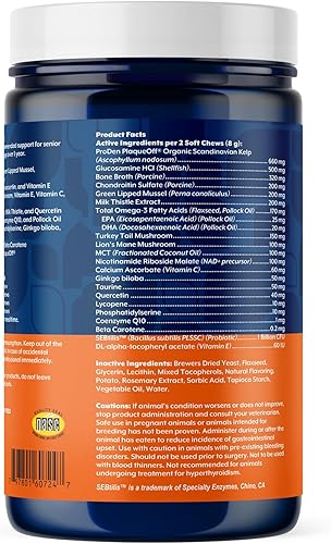 Miniatura 2 de NaturVet Cuidado diario todo en uno para perros mayores, suplemento de apoyo para perros en masticables suaves 8-en-1 para movilidad, piel, corazón,